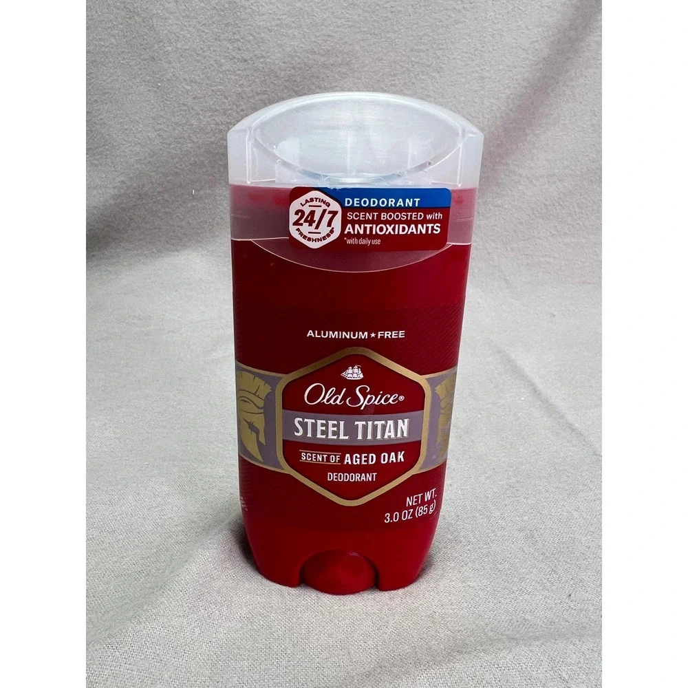 Old Spice Deodorant Red Steel Titan Aged Oak Aluminum Free Masculine 3.0oz